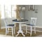International Concepts Round 36 in Rd Extend Dining Table, 2 X-back Stools, White/Heather Gray, 36 W, 48 L, 35.3 in H, Wood K05-36RXT-6B-S6132-2 - alternate 4